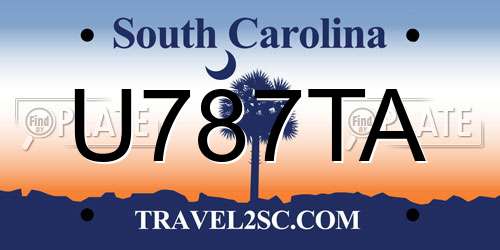 U787TA South Carolina License Plate