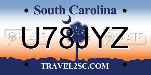 U78JYZ South Carolina License Plate