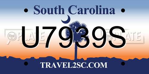U7939S South Carolina License Plate