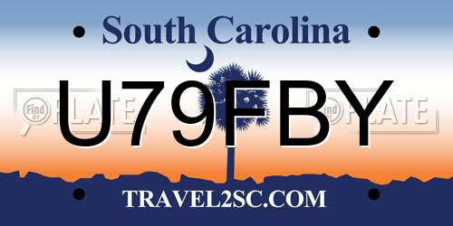 U79FBY South Carolina License Plate