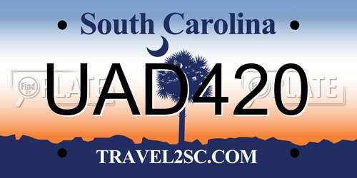 UAD420 South Carolina License Plate