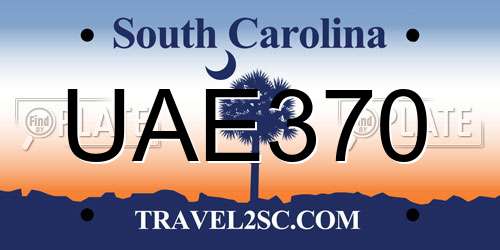UAE370 South Carolina License Plate