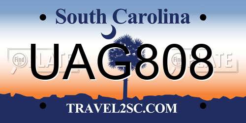 UAG808 South Carolina License Plate
