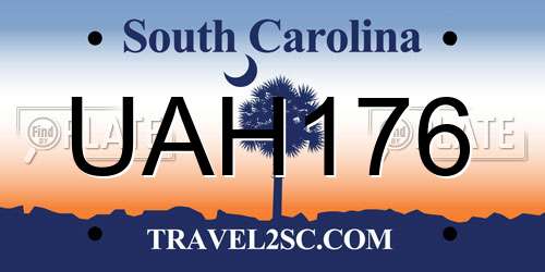 UAH176 South Carolina License Plate