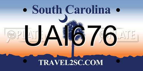 UAI676 South Carolina License Plate