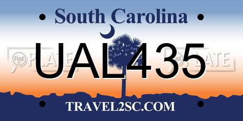 UAL435 South Carolina License Plate