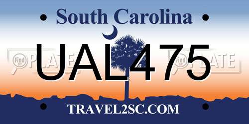 UAL475 South Carolina License Plate
