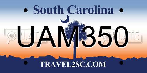 UAM350 South Carolina License Plate