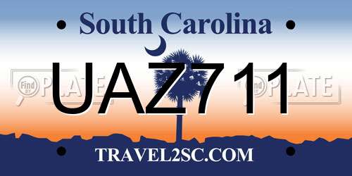 UAZ711 South Carolina License Plate