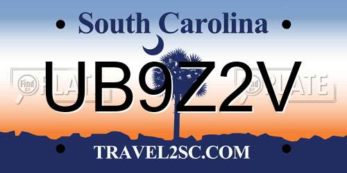 UB9Z2V South Carolina License Plate