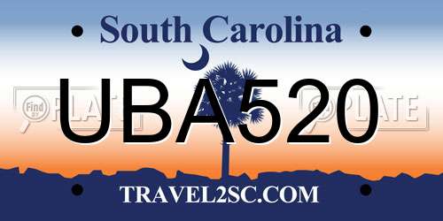 UBA520 South Carolina License Plate