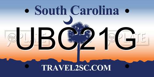 UBC21G South Carolina License Plate