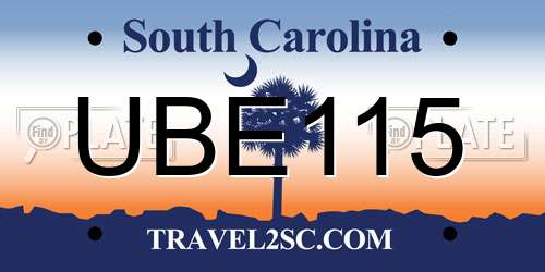 UBE115 South Carolina License Plate
