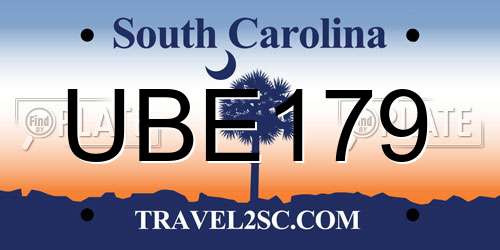 UBE179 South Carolina License Plate