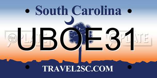 UBOE31 South Carolina License Plate