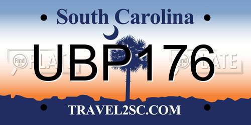 UBP176 South Carolina License Plate