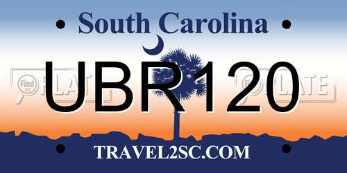 UBR120 South Carolina License Plate