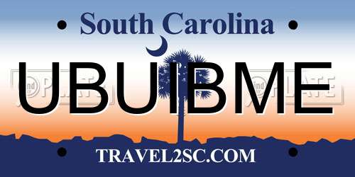 UBUIBME South Carolina License Plate