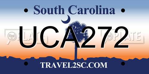 UCA272 South Carolina License Plate