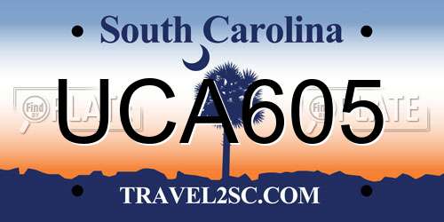 UCA605 South Carolina License Plate