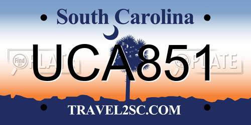 UCA851 South Carolina License Plate