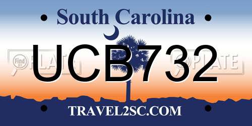 UCB732 South Carolina License Plate