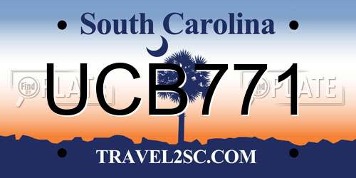 UCB771 South Carolina License Plate