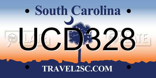 UCD328 South Carolina License Plate