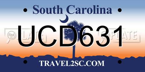 UCD631 South Carolina License Plate