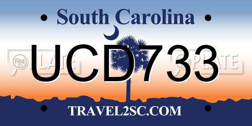 UCD733 South Carolina License Plate
