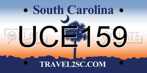 UCE159 South Carolina License Plate