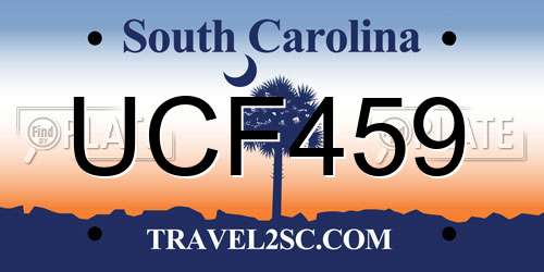 UCF459 South Carolina License Plate