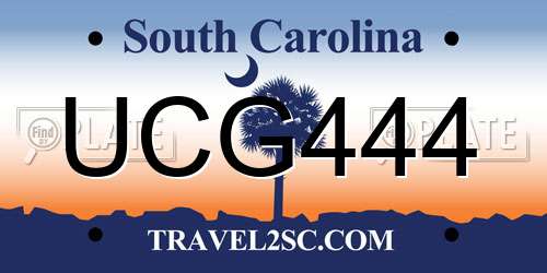 UCG444 South Carolina License Plate