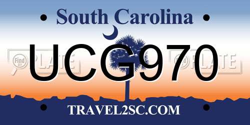 UCG970 South Carolina License Plate