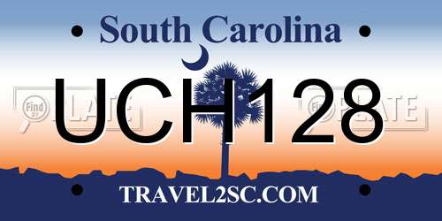 UCH128 South Carolina License Plate