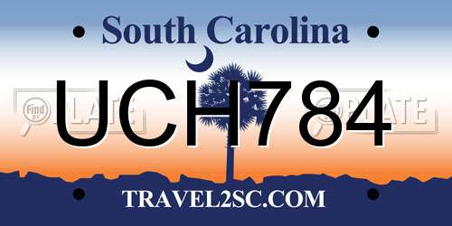 UCH784 South Carolina License Plate