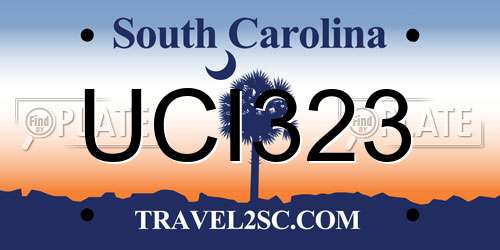 UCI323 South Carolina License Plate