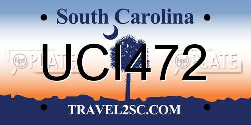 UCI472 South Carolina License Plate
