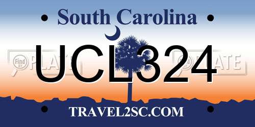 UCL324 South Carolina License Plate