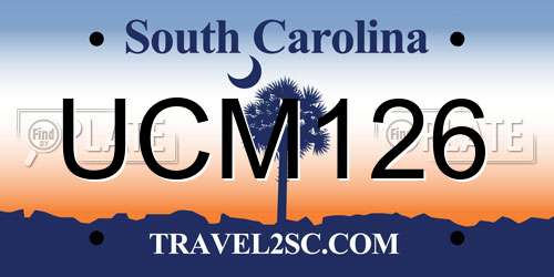 UCM126 South Carolina License Plate