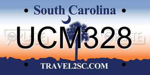 UCM328 South Carolina License Plate