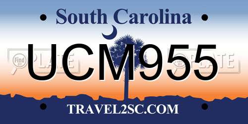 UCM955 South Carolina License Plate