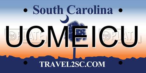 UCMEICU South Carolina License Plate