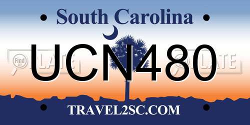 UCN480 South Carolina License Plate
