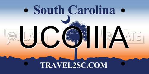 UCOIIIA South Carolina License Plate