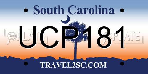 UCP181 South Carolina License Plate