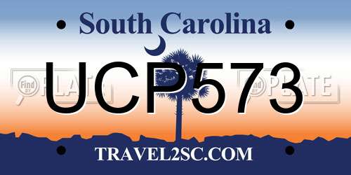 UCP573 South Carolina License Plate