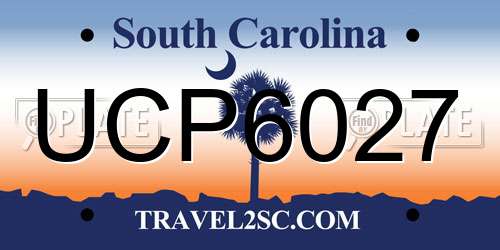 UCP6027 South Carolina License Plate
