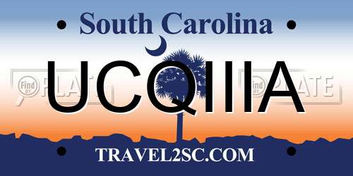 UCQIIIA South Carolina License Plate