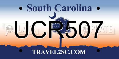 UCR507 South Carolina License Plate